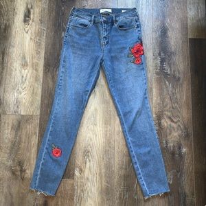 Pacsun rose embroidered jeans!!